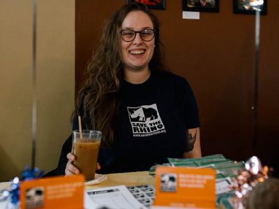 Rhino fundraiser smiling